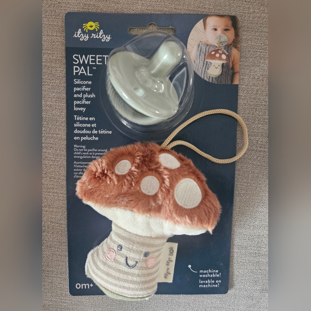 Itzy Ritzy Sweet Pal Silicone Pacifier and Plush Lovey - Brown and Cream